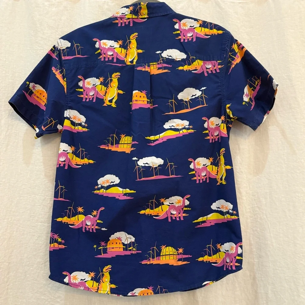 Men’s Party Pants Dinosaur Print Button Up Shirt - Picture 2 of 4